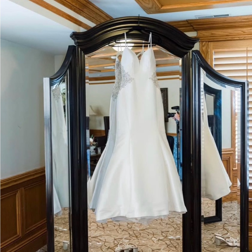 White Satin with Sparkly Details Sottero and Midgley wedding dresss